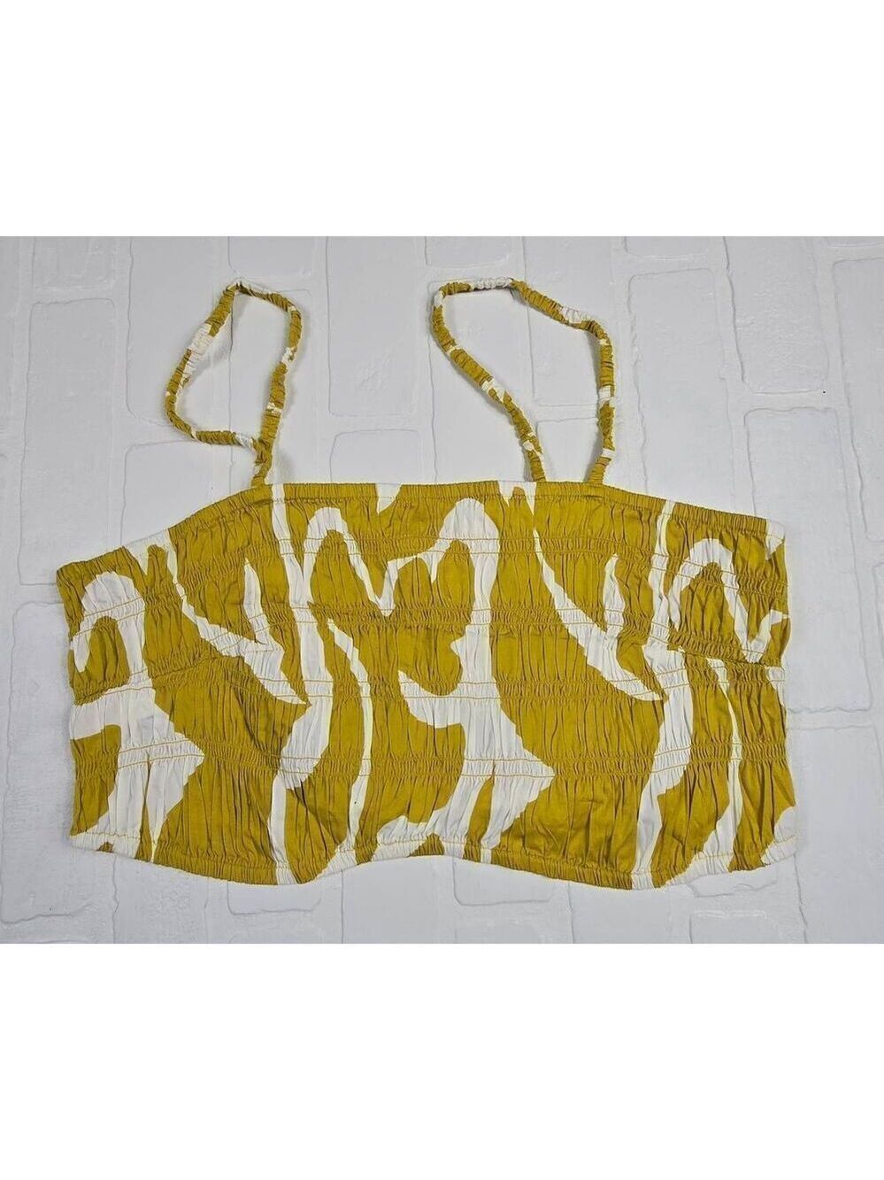 A new day Yellow Smocked Cropped Top XXL